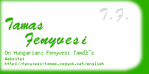 tamas fenyvesi business card